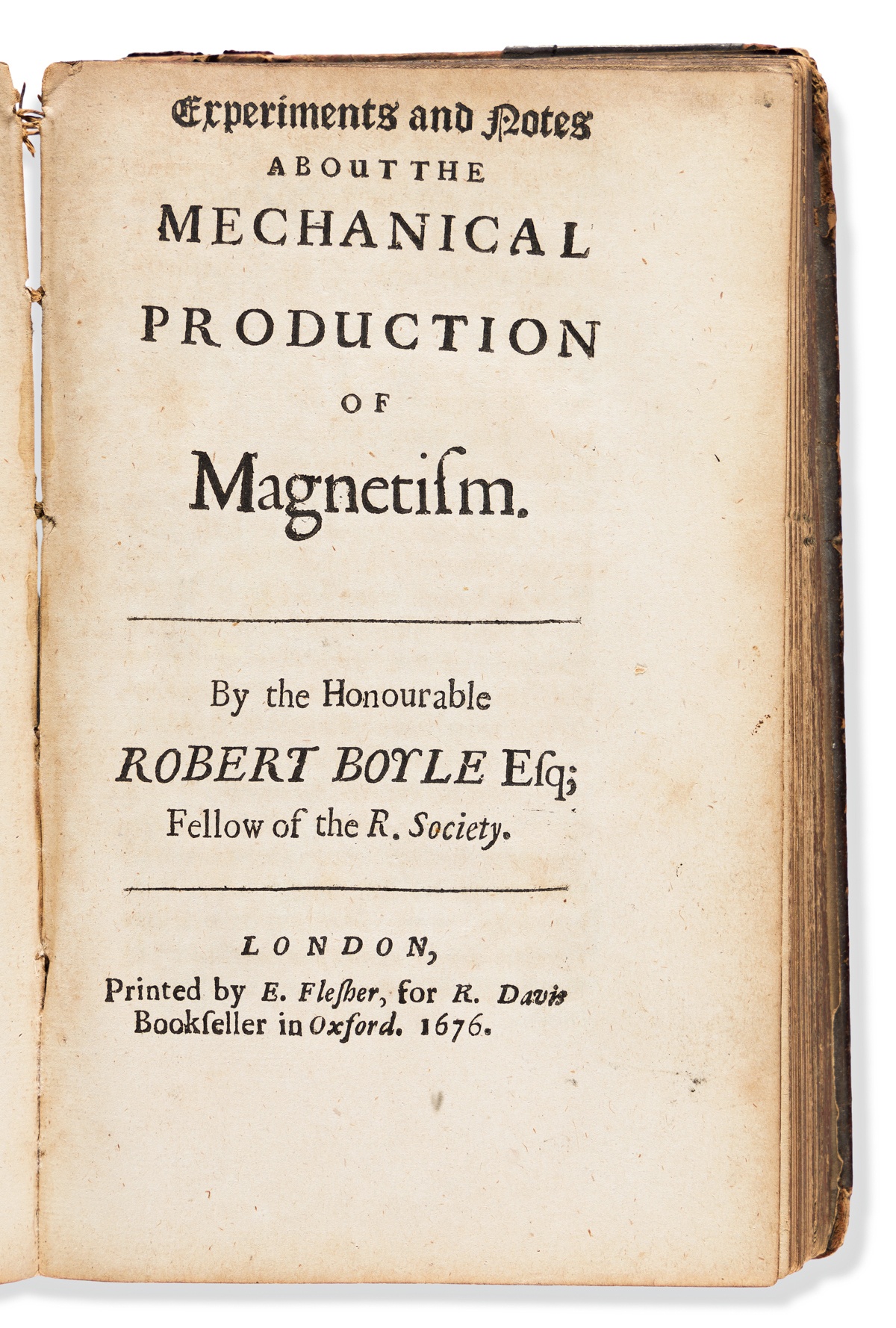 Boyle, Robert (1627-1691) Sammelband of Thirteen Tracts. Including I: Of the Mechanical Origine of Heat and Cold.